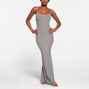 SKIMS Gray Maxi Dress soft lounge long slip dress